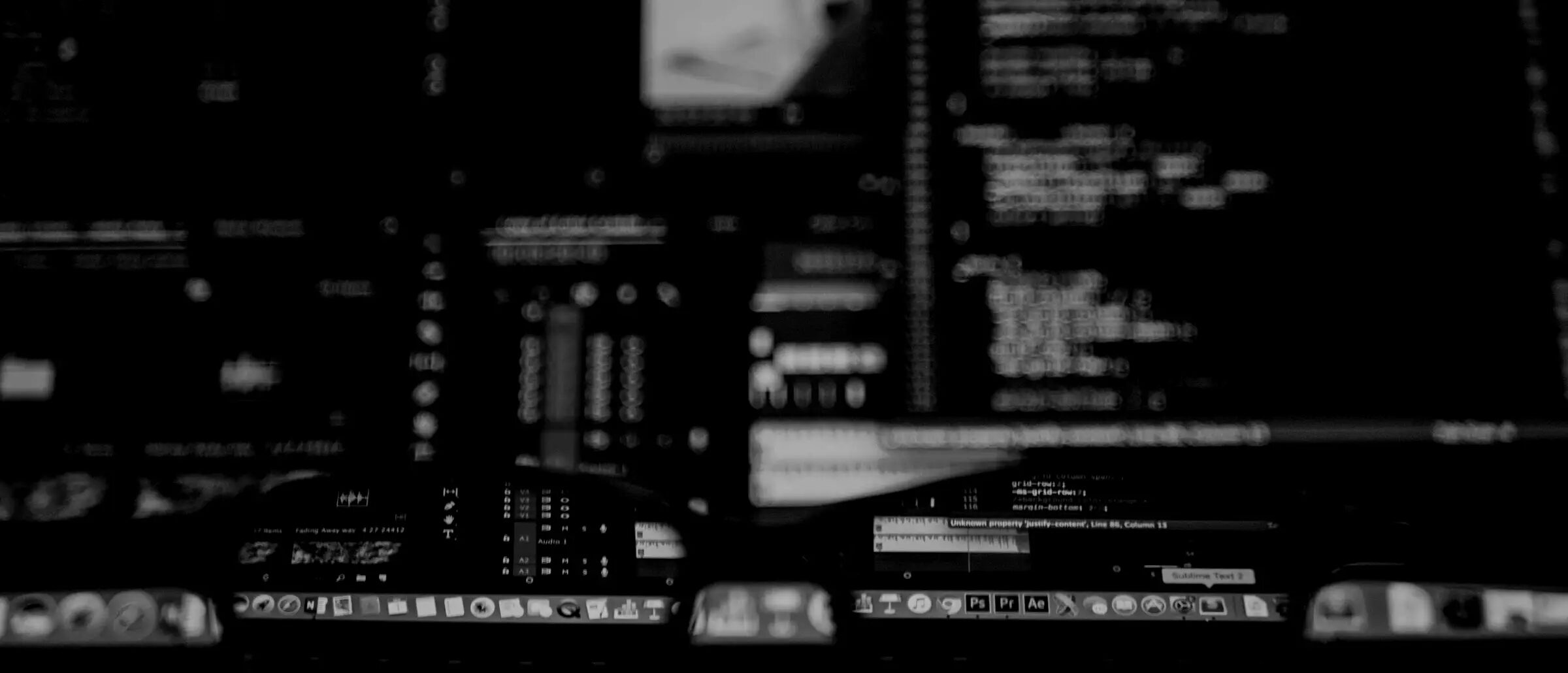 Secure operations facility at night.